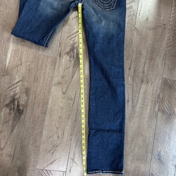 Y2K True Religion Gold Stitch/Jewel Women's Joey Super T Low Rise Jeans Size 28 - Picture 8 of 8